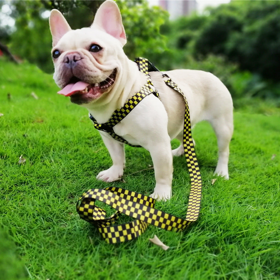 checkered pet dog harness