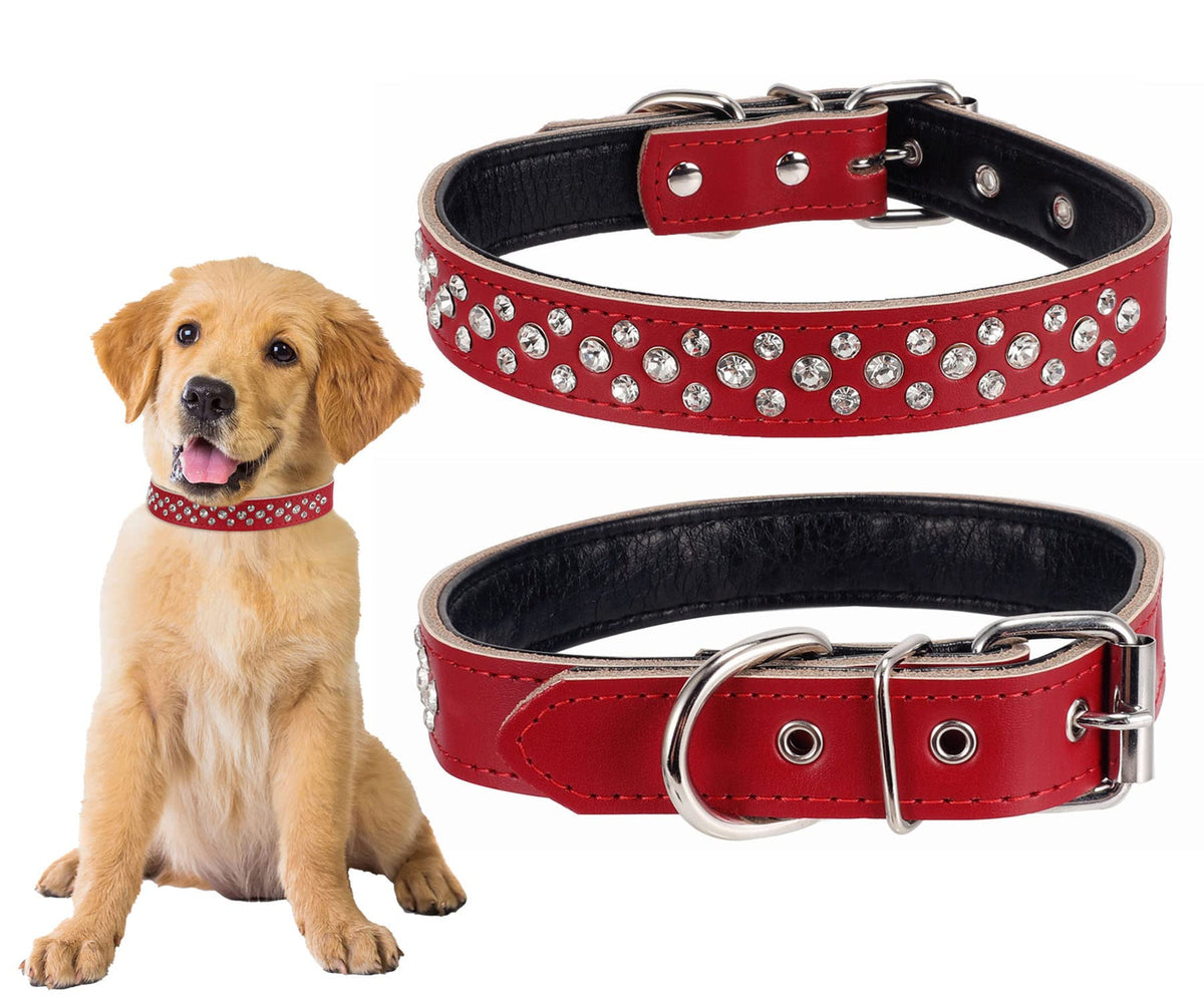 BTDCFY Rhinestones Pet Dog Collars Adjustable