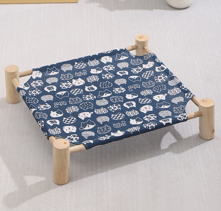washable solid wood dog bed