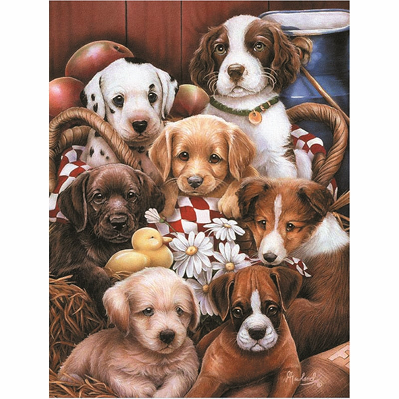 diamond mosaic painting pet dog