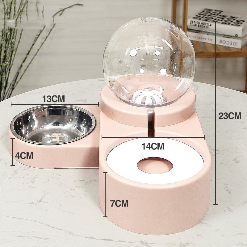 automatic pet feeder with fountain
