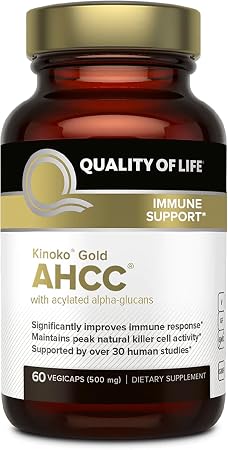 Quality of Life Kinoko Gold AHCC, 500mg – 60 Vegicaps, Clinically Studied Immune Support