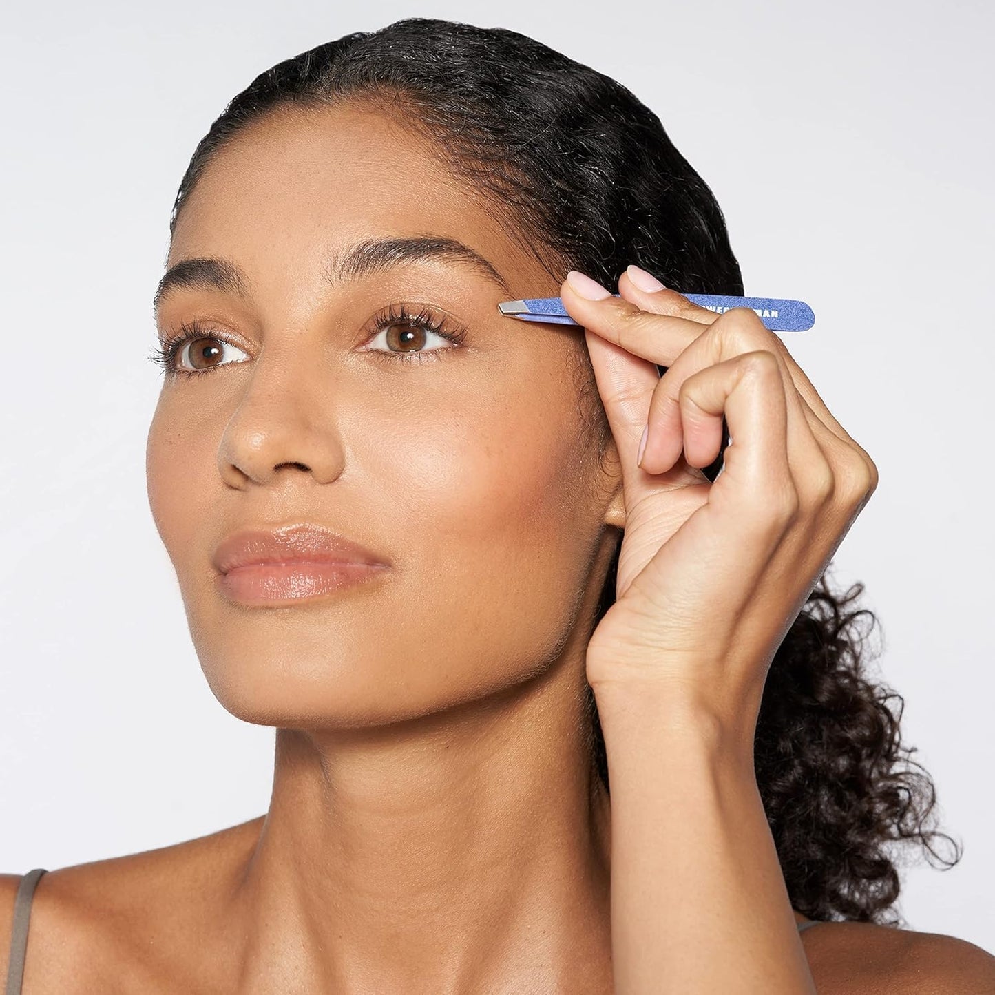 Tweezerman Slant Tweezer, Granite Sky (1230-GSR) – Stainless Steel Eyebrow Tweezers,