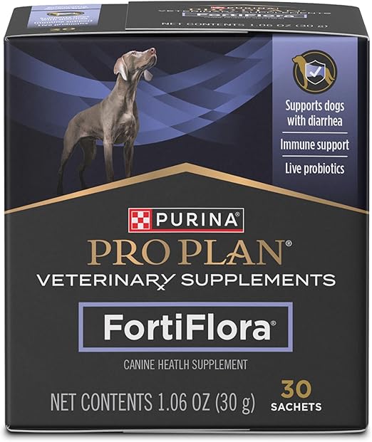 Purina Pro Plan Veterinary Supplements FortiFlora Daily Probiotic Powder for Dogs – Digestive, Immune & Diarrhea Support