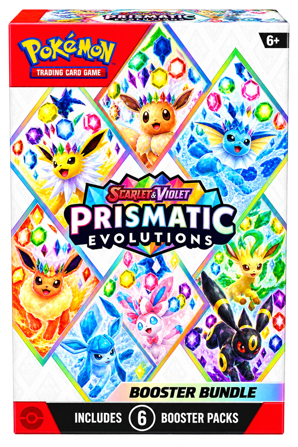 Pokémon TCG Scarlet & Violet Prismatic Evolutions Booster Bundle – 6 Booster Packs