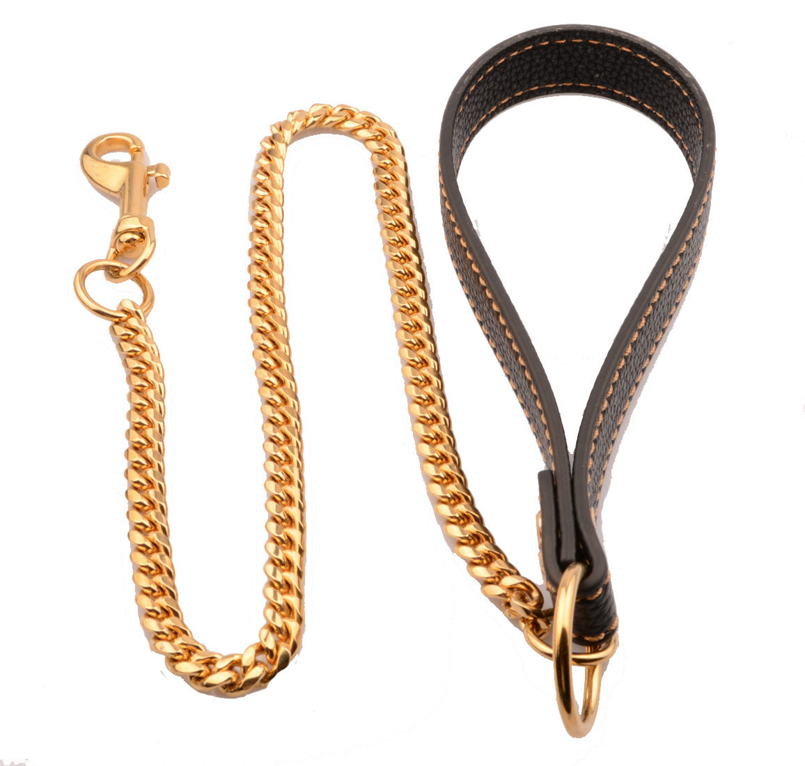 gold stainless steel dog leash