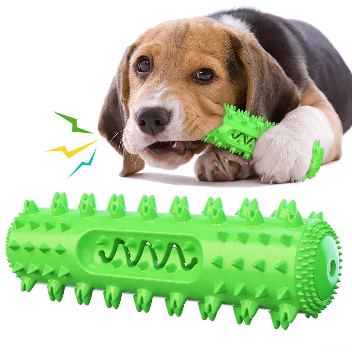 dog teething stick and toothbrush toy