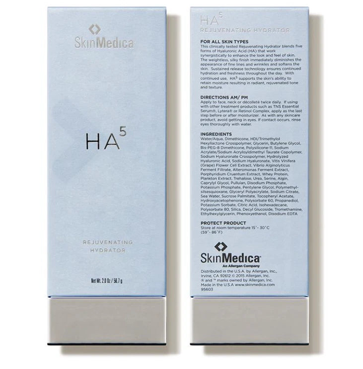 SkinMedica HA5 Rejuvenating Hydrator, 2 oz – 5 Types of Hyaluronic Acid Serum, Authentic