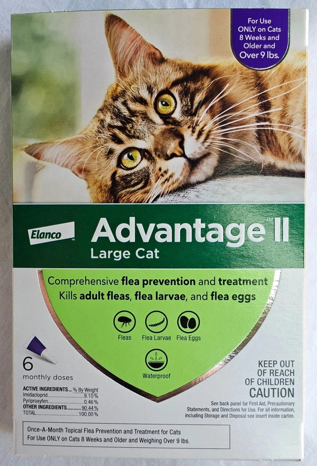 Advantage II Flea Treatment for Cats Over 9 lbs, 6 Dose