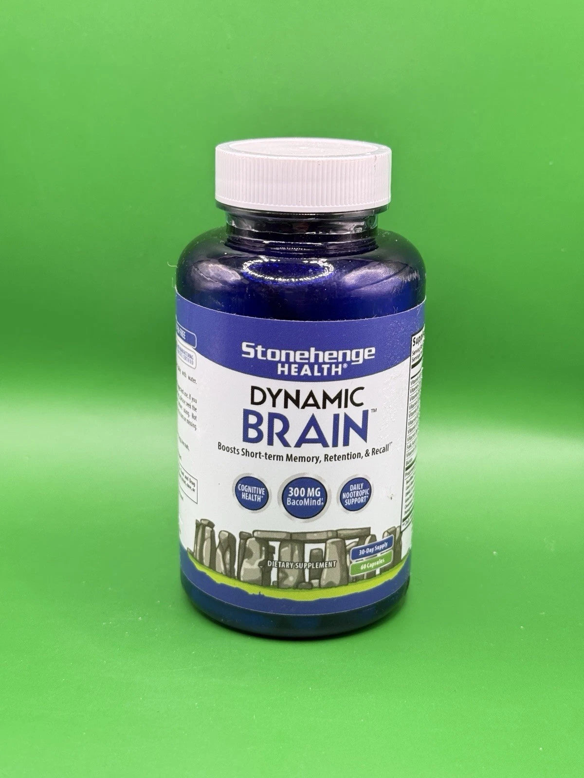 Stonehenge Health Dynamic Brain Supplement with BacoMind – Memory & Focus Support, 60 Capsules