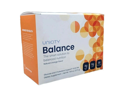Unicity Balance Cholesterol Support Drink Mix, Orange, 30 Stick Packs