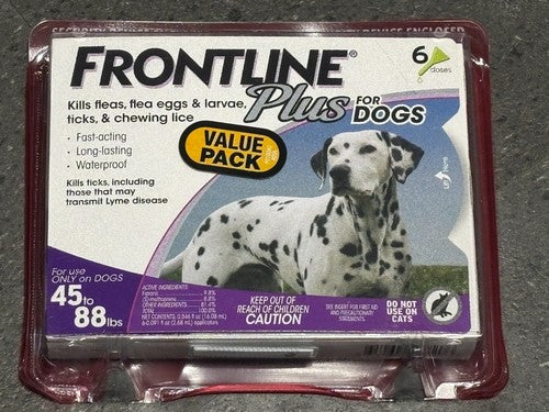 Frontline Plus Flea and Tick Treatment for Dogs 45-88 lbs, 6 Month Supply