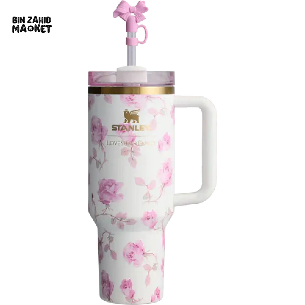 STANLEY X LOVE SHACK FANCY TUMBLER QUENCHER 40OZ - RIBBON ROSA (GIFT BOX)