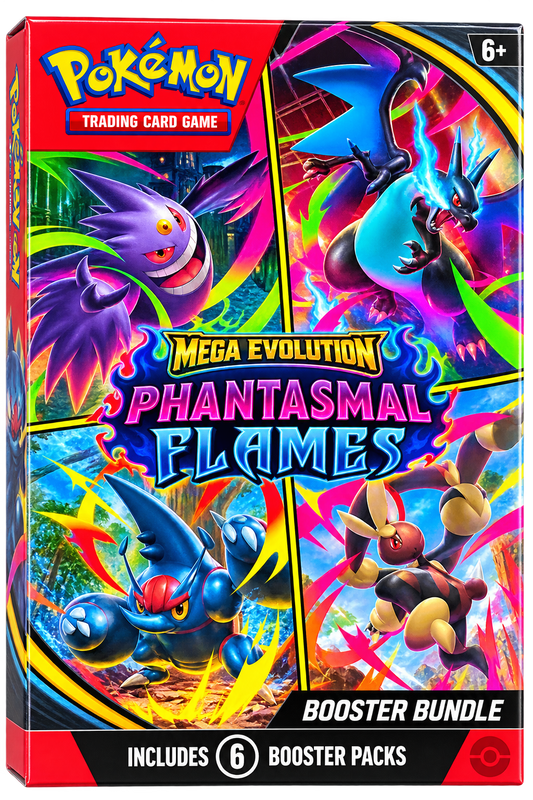 Pokémon TCG Mega Evolution Phantasmal Flames Booster Bundle – 6 Booster Packs