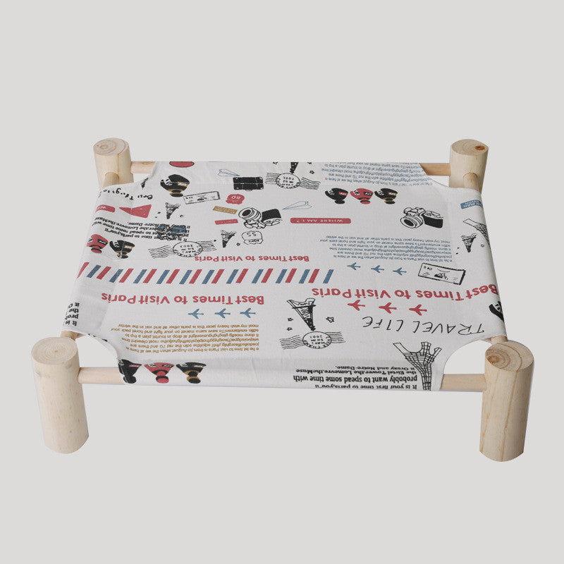 washable solid wood dog bed