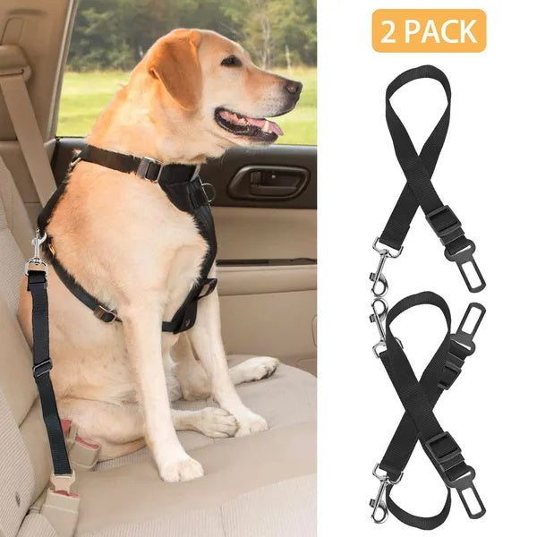 2Pcs Pet Dog Seat Belt Leash Adjustable