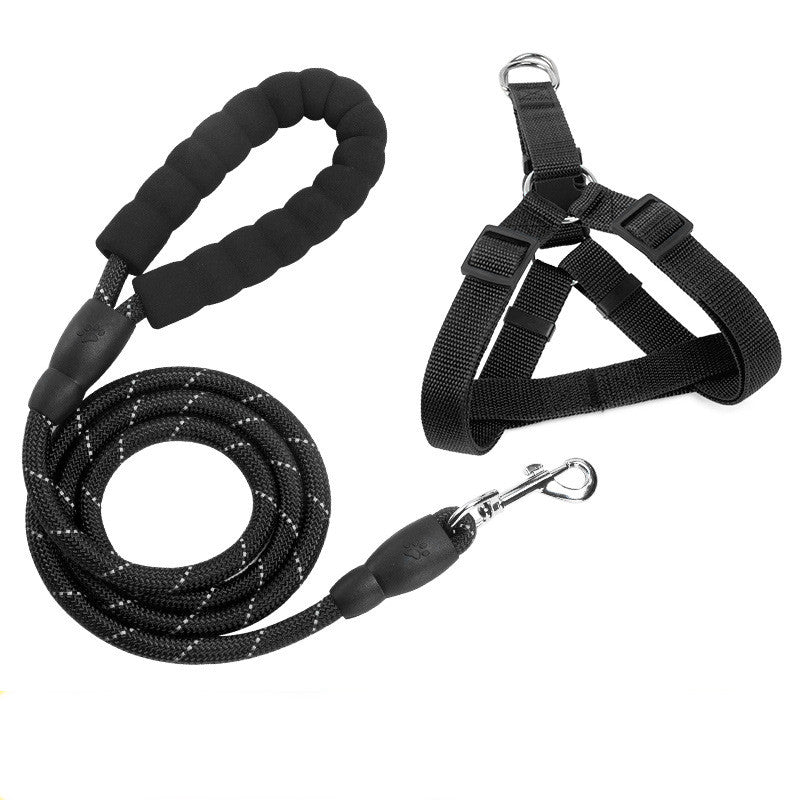 reflective dog leash and collar set