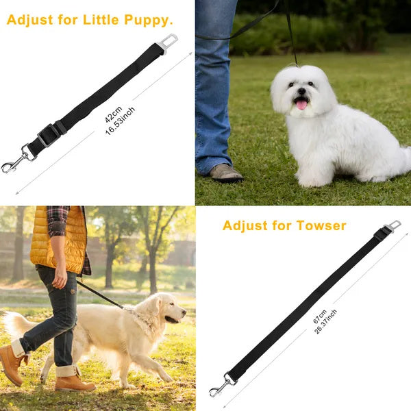 2Pcs Pet Dog Seat Belt Leash Adjustable
