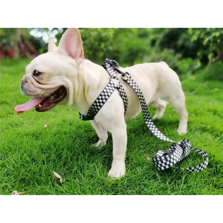 checkered pet dog harness