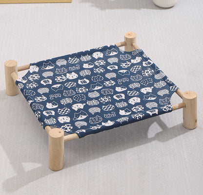 washable solid wood dog bed