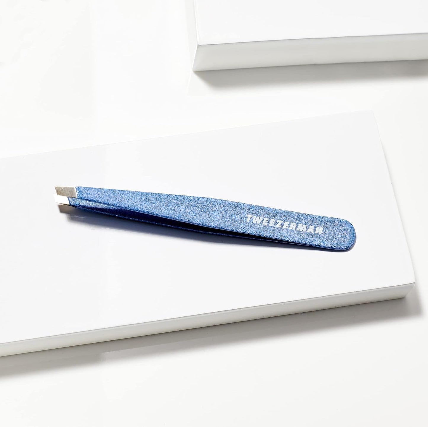 Tweezerman Slant Tweezer, Granite Sky (1230-GSR) – Stainless Steel Eyebrow Tweezers,
