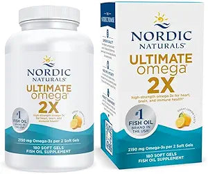 Nordic Naturals Ultimate Omega 2X, Lemon – 180 Soft Gels, 2150mg Extra Strength Fish Oil with EPA & DHA