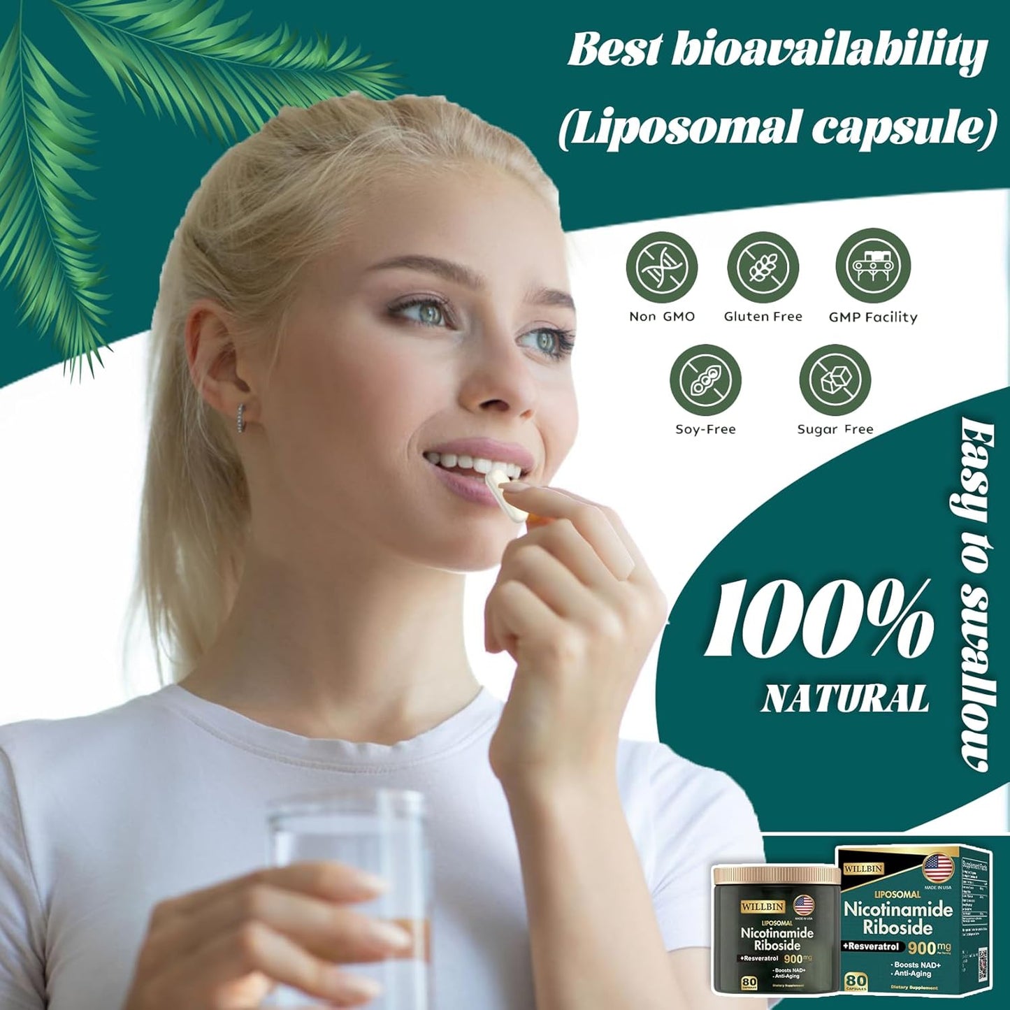 NAD+ Supplement for Anti-Aging, Energy & Focus – with Nicotinamide Riboside & Resveratrol