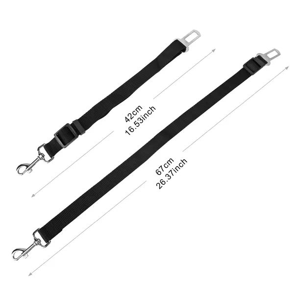 2Pcs Pet Dog Seat Belt Leash Adjustable