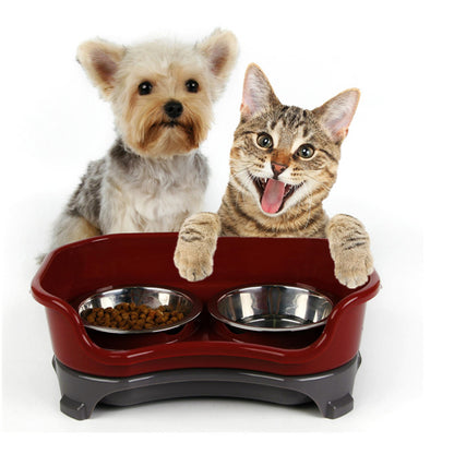 Stainless Steel Pet Dog and Cat Feeding Bowl Set