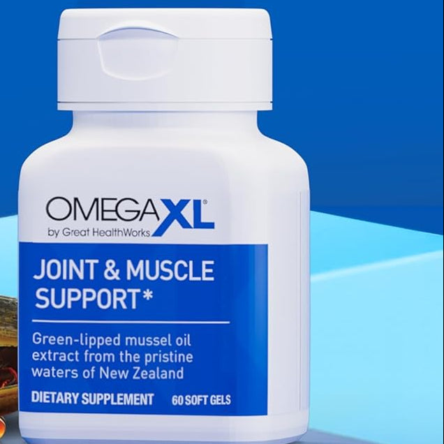 OmegaXL Joint Support Supplement – Natural Muscle Support with Green Lipped Mussel Oil | 120 Softgels