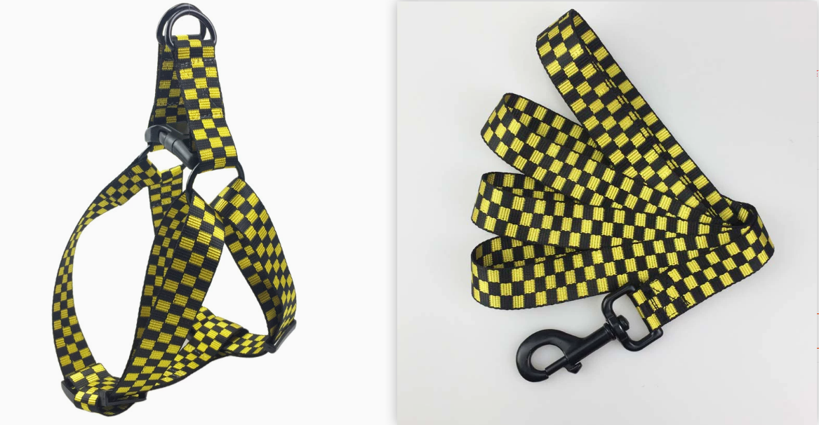 checkered pet dog harness