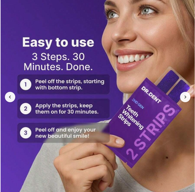 Purple Teeth Whitening Strips, 14Pcs Professional Dental Stain Remover, Peroxide-Free Sensitive Teeth Whitener, Rapid Whitening Patches For Coffee/Tea Smokers, 30-Min Instant Result Daily Dental Care.