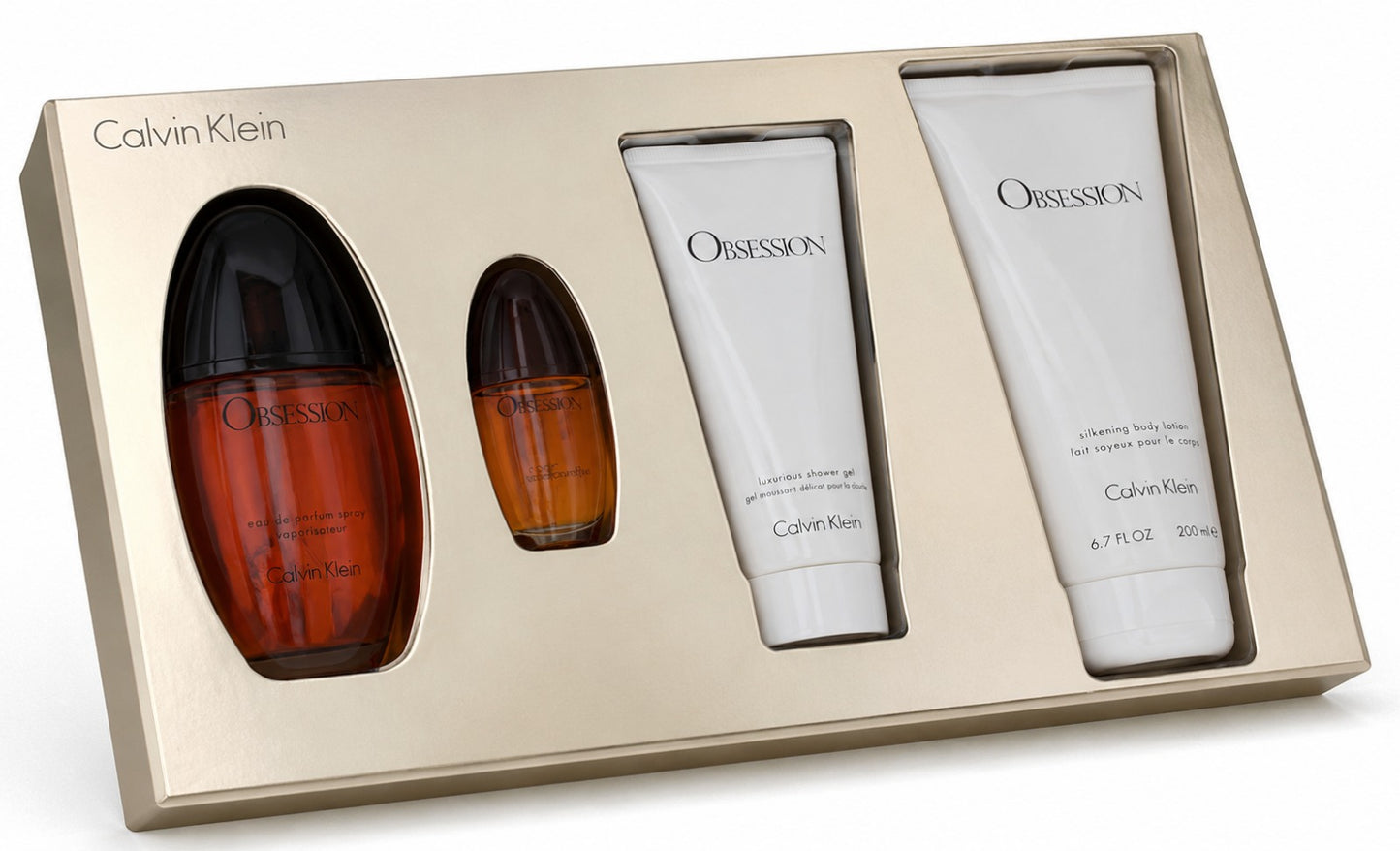 Calvin Klein Obsession Women 4 Piece Gift Set – Eau De Parfum Collection
