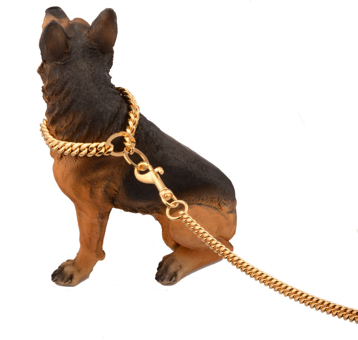 gold stainless steel dog leash