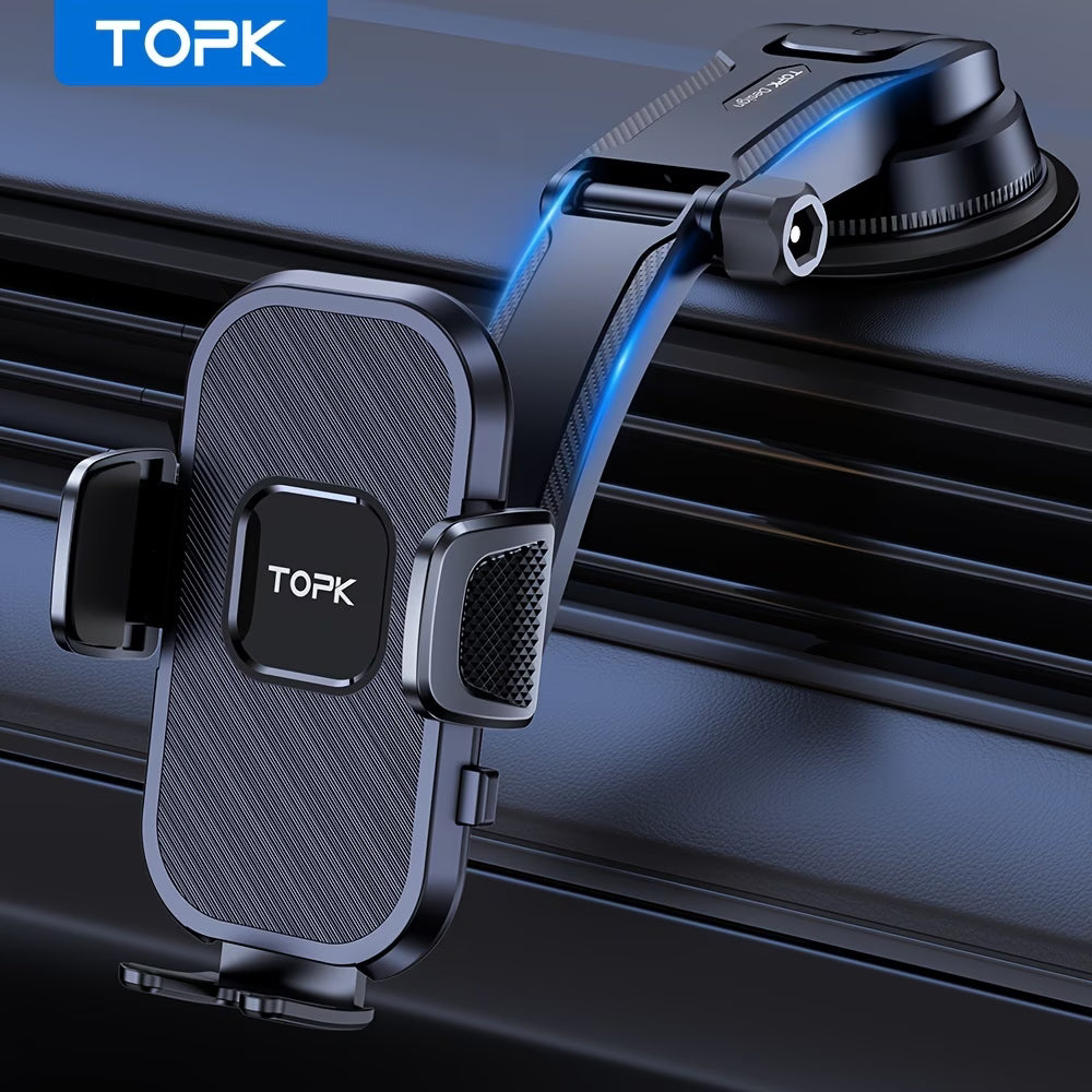 TOPK Universal Car Phone Holder | Adjustable Dashboard & Windshield Mount