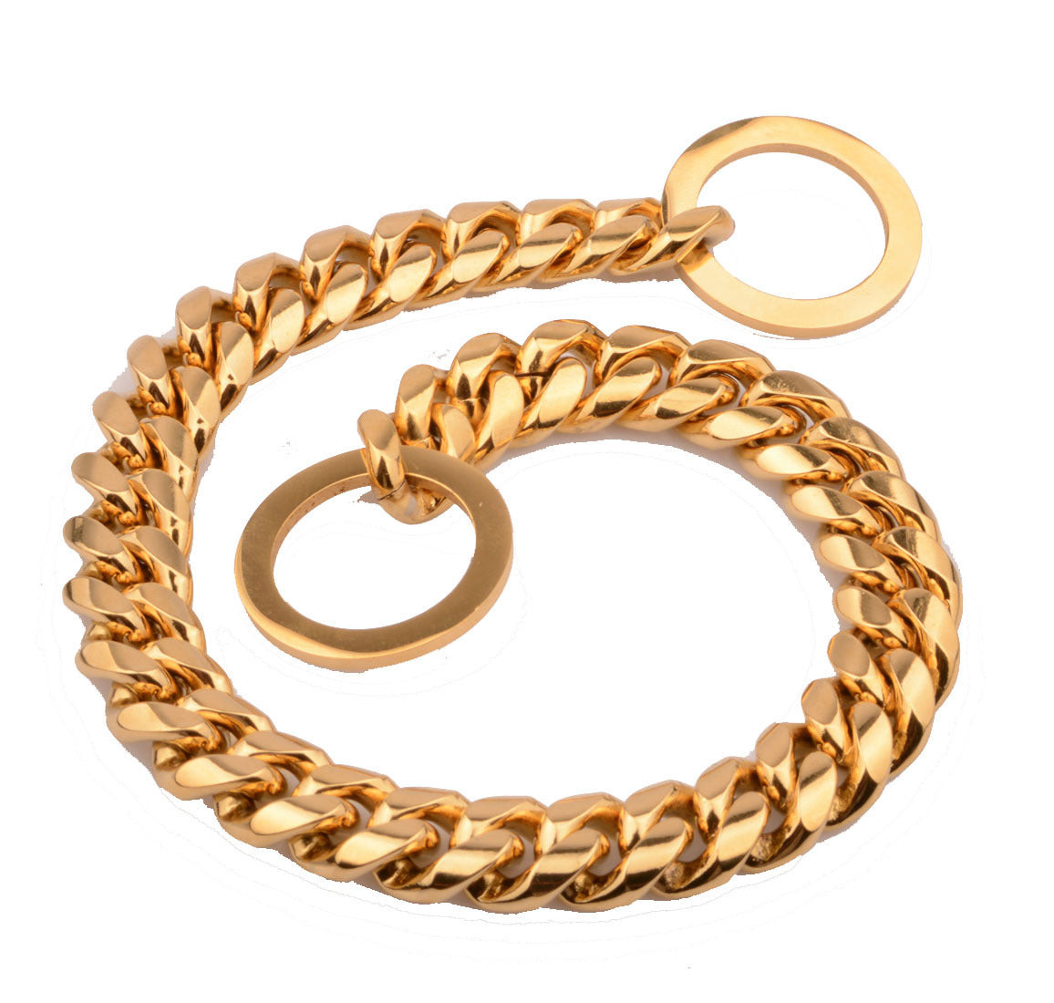 gold stainless steel dog leash