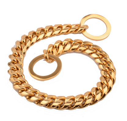 gold stainless steel dog leash