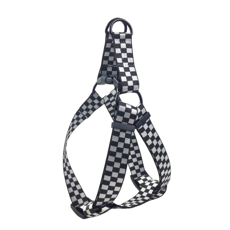 checkered pet dog harness