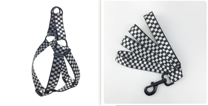 checkered pet dog harness