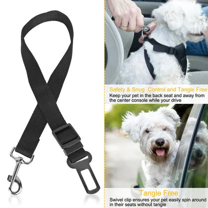 2Pcs Pet Dog Seat Belt Leash Adjustable