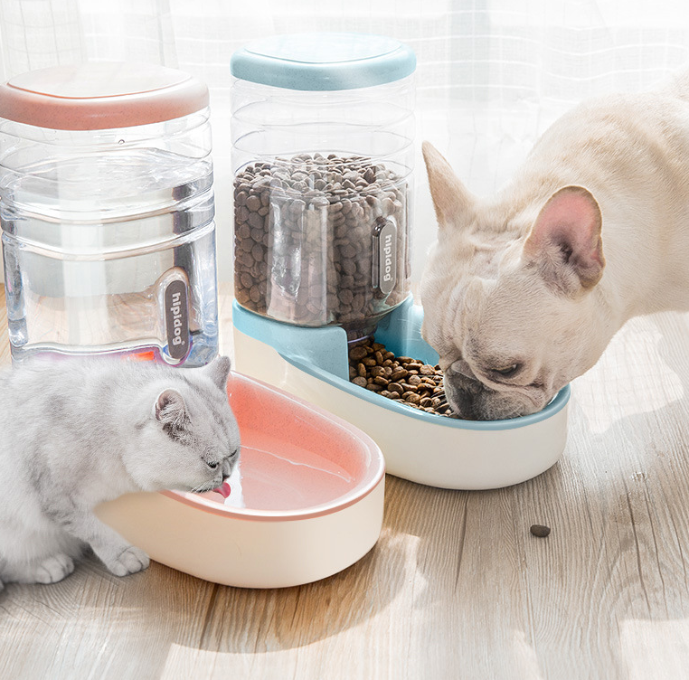 automatic pet dog feeder and drinking fountain