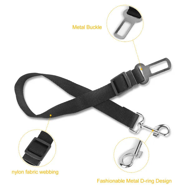 2Pcs Pet Dog Seat Belt Leash Adjustable