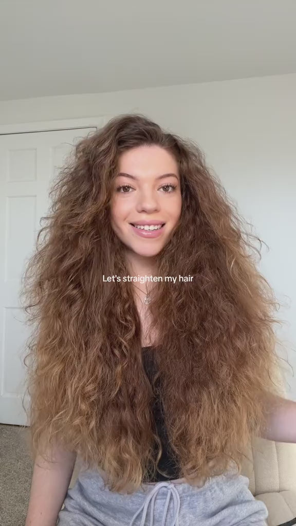 Demonstration video showing the 2-in-1 electric hair straightening comb styling different hair types
