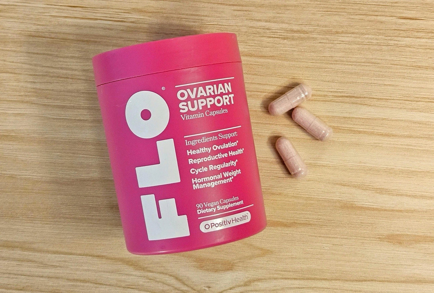 FLO Ovarian Support Vitamin – Hormone Balance Supplement for Women | 90 Vegan Capsules