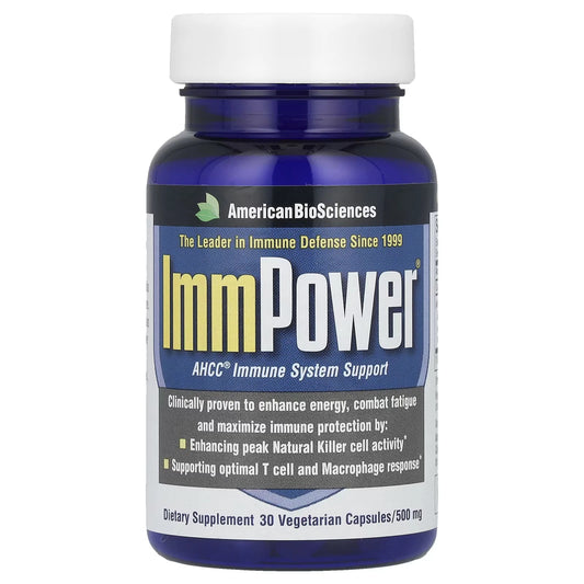 American Biosciences ImmPower AHCC Immune Support Supplement – 500mg | 30 Vegetarian Capsules