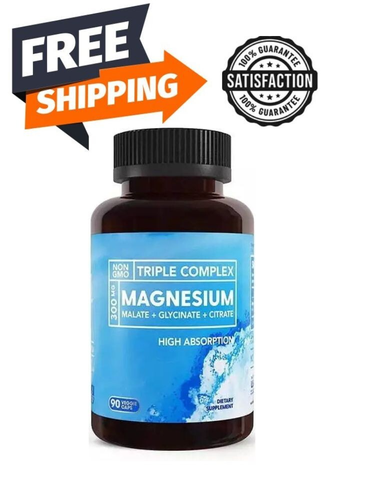 Triple Magnesium Complex 300mg – Glycinate, Malate & Citrate, 90 Caps