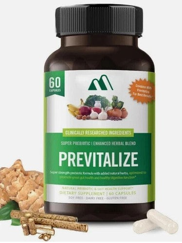 Previtalize Prebiotic Fiber Supplement, 60 Capsules – Gut Health & Digestive Support
