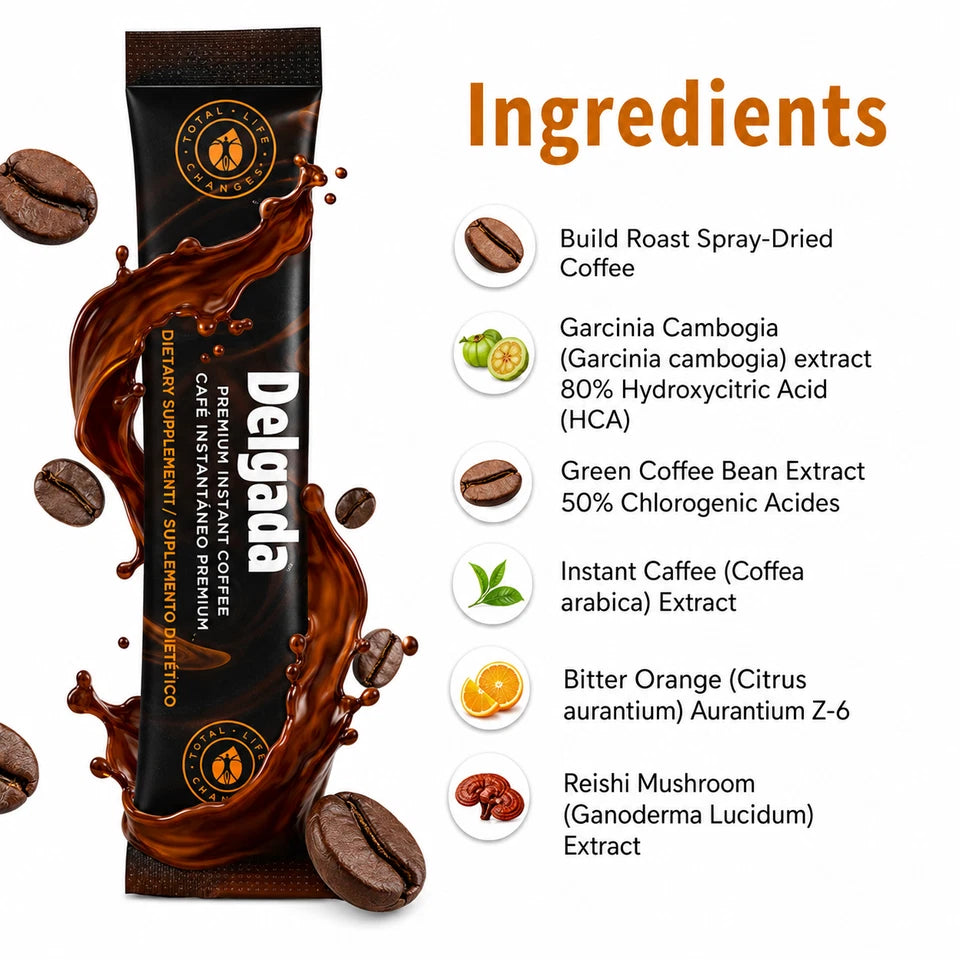 Coffee Delgada Premium Instant Coffee with Ganoderma Lucidum Mushroom