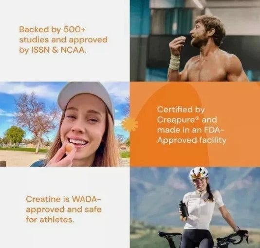 Create Creatine Monohydrate Gummies for Men & Women – Orange Flavor | Strength, Focus & Recovery | 90 Count