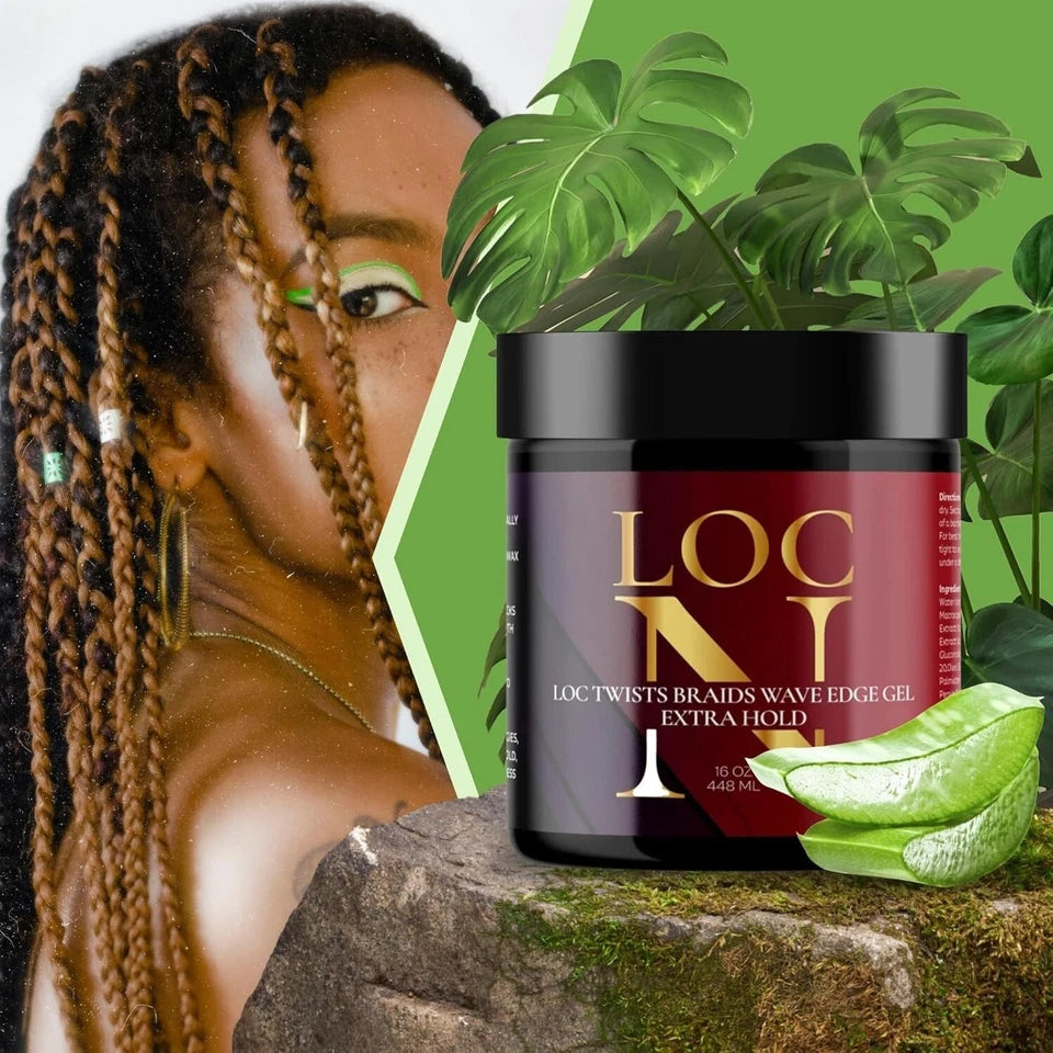 Loc N Gel Extra Hold Edge Control – Loc Twists, Braids & Wave Gel | 16 oz